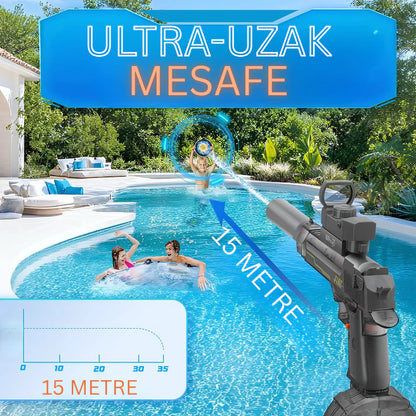 🔫 Elektrikli Otomatik Su Tabancası – Şarjlı Güçlü Su Fırlatma Oyuncağı 💦⚡